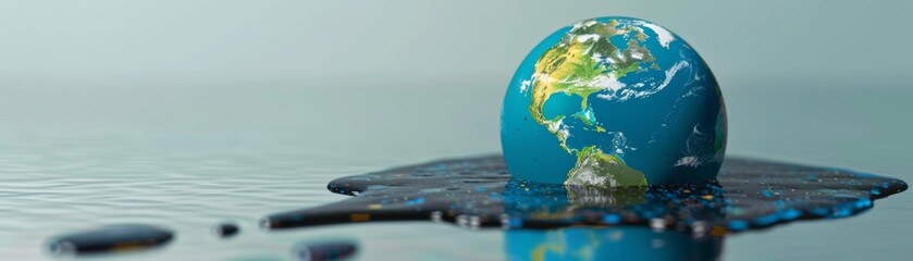 Global Fuel Crisis: Conceptual Image of Earth as Depleting Fuel Tank Drained by Escalating Costs