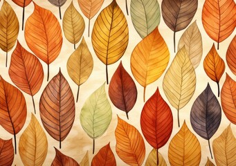 Autumn leaves on white background