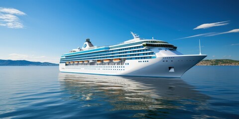 Cruise Ship Sails on a Sunny Day