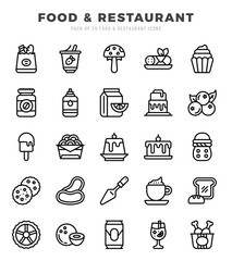 Food and Restaurant icons set. Vector illustration.