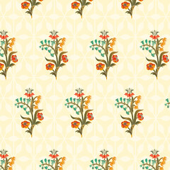 Seamless Floral Pattern, Abstract Design, Watercolor, Allover, Digital, Floral
