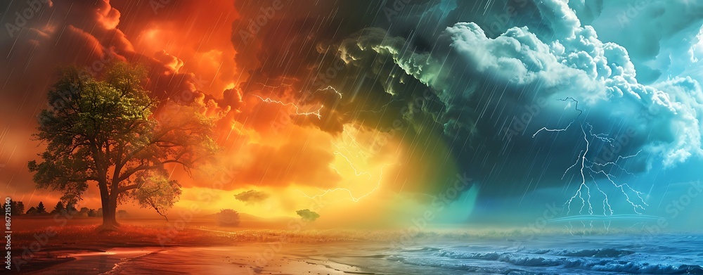 Canvas Prints create a professional educational poster showcasing different types of weather phenomena