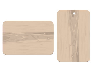 Wooden cutting board on white background.