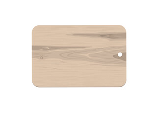 Wooden cutting board on white background.