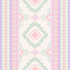 Native American Pastel Repeat Pattern , Navajo boho style