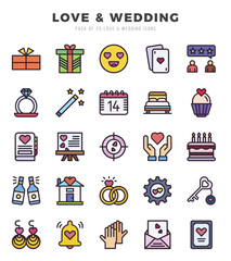 Love & Wedding icons set for website and mobile site and apps.