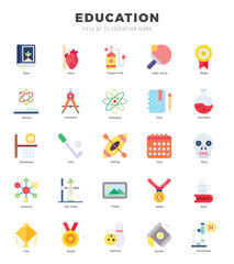 Education Flat icons collection. Flat icons pack. Vector illustration