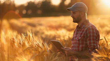 The Farmer Checking Wheat