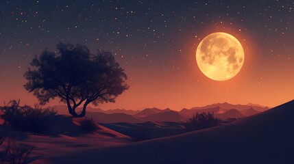 Immerse yourself in the silence of desert nights with our wallpapers., clean background, Photo stock style, clean background, no copyrighted logo, no letters