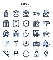Love icons set for website and mobile site and apps.