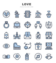 Love icons set. Vector illustration.