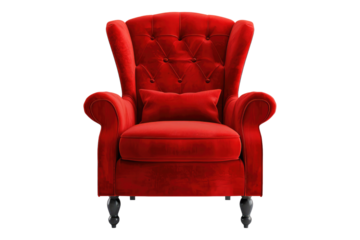 Red chair isolated on transparent background