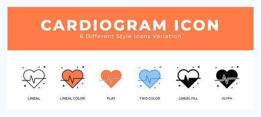 Cardiogram symbol. vector icon symbol. logo illustration. vector graphics