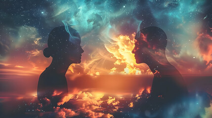 Deep meditation can create a spiritual bond between two people through telepathy. Concept Telepathic Connection, Deep Meditation, Spiritual Bond