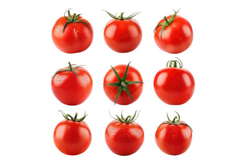 Set of tomato varieties isolated on transparent background