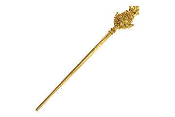 Tang Dynasty gold hairpin isolated on transparent background