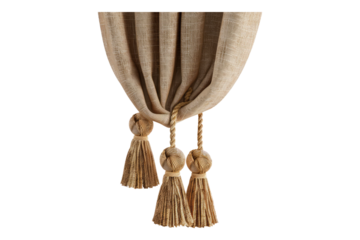 Tassel curtain decor isolated on transparent background
