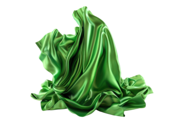 The real green napkin sculpture isolated on transparent background