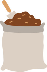 Gardening tool fertilizer flat vector illustration