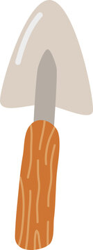garden trowel with wooden handle clip art preview