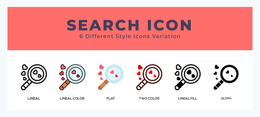 Search icon vector design illustration in trendy style