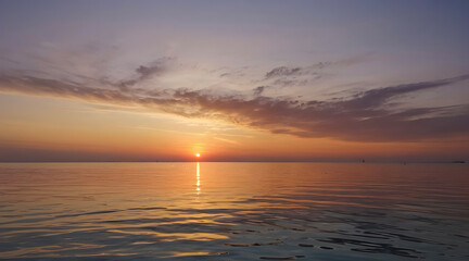 Obraz premium The landscape of the sunset at the horizon of the sea