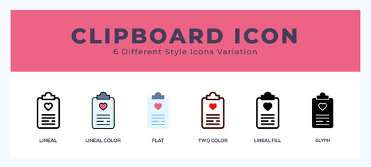Clipboard pack of icons. vector illustration.