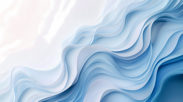 Abstract flowing blue and white waves resembling ocean currents