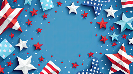 Fototapeta premium Independence Day, Patriotic USA Stars and Stripes Background