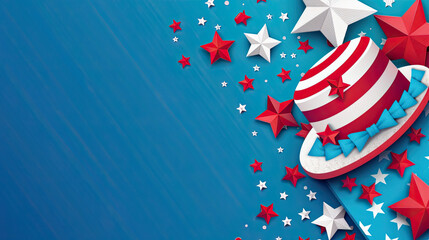 Naklejka premium Independence Day, Patriotic USA Stars and Stripes Background