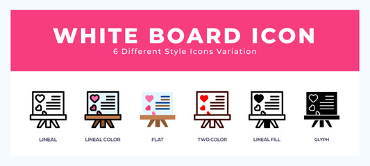 White board icons set of simple vector illustration.