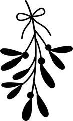 Mistletoe silhouette vector. 
Mistletoe plant hanging silhouette svg.