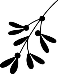 Mistletoe silhouette vector. 
Mistletoe plant hanging silhouette svg.