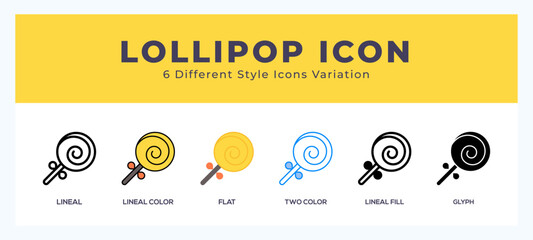 Lollipop icon symbol. logo illustration with different styles