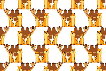 Cute animal wrapping paper seamless pattern background