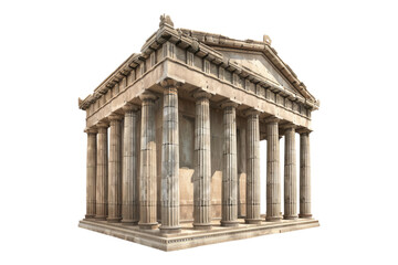 Obraz premium Ancient Greek temple isolated on transparent background