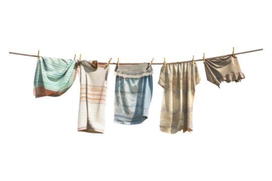 Clothes line isolated on transparent background