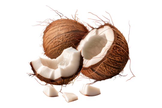 Coconut isolated on transparent background
