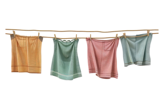 Clothes line isolated on transparent background