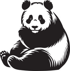 Panda silhouette vector illustration on white background