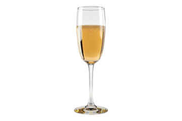 Glass of champagne isolated on transparent background