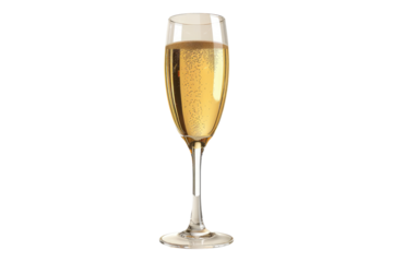 Glass of champagne isolated on transparent background