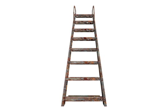 Metal ladder isolated on transparent background