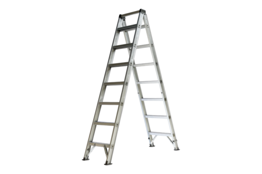 Metal ladder isolated on transparent background