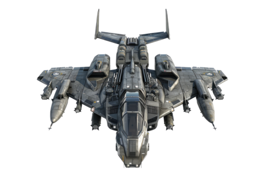Military craft isolated on transparent background