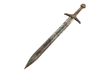 Old sword isolated on transparent background