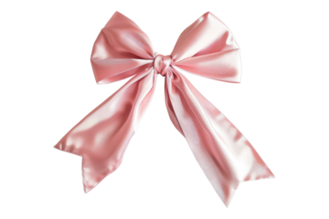 Pink bow isolated on transparent background