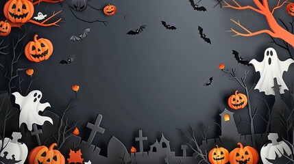 halloween background with pumpkins