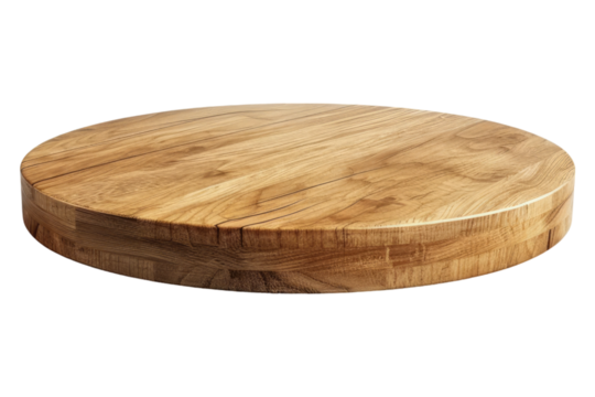 Round wooden podium isolated on transparent background - Powered by Adobe