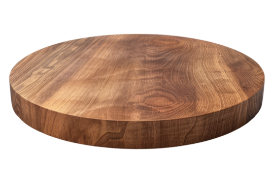 Round wooden podium isolated on transparent background
